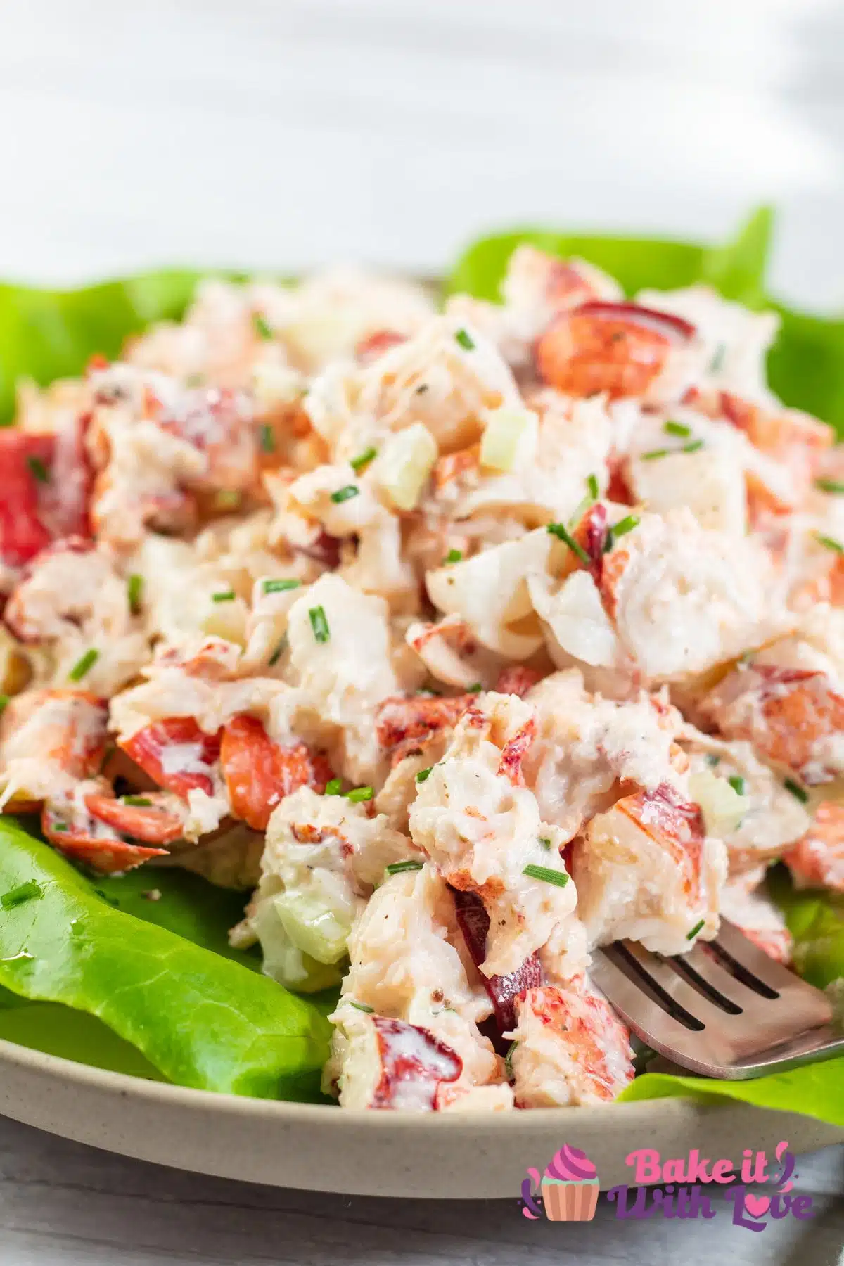 Tall image of lobster salad.