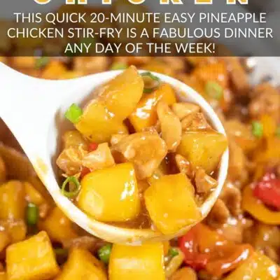 Pin image with text of pineapple chicken.