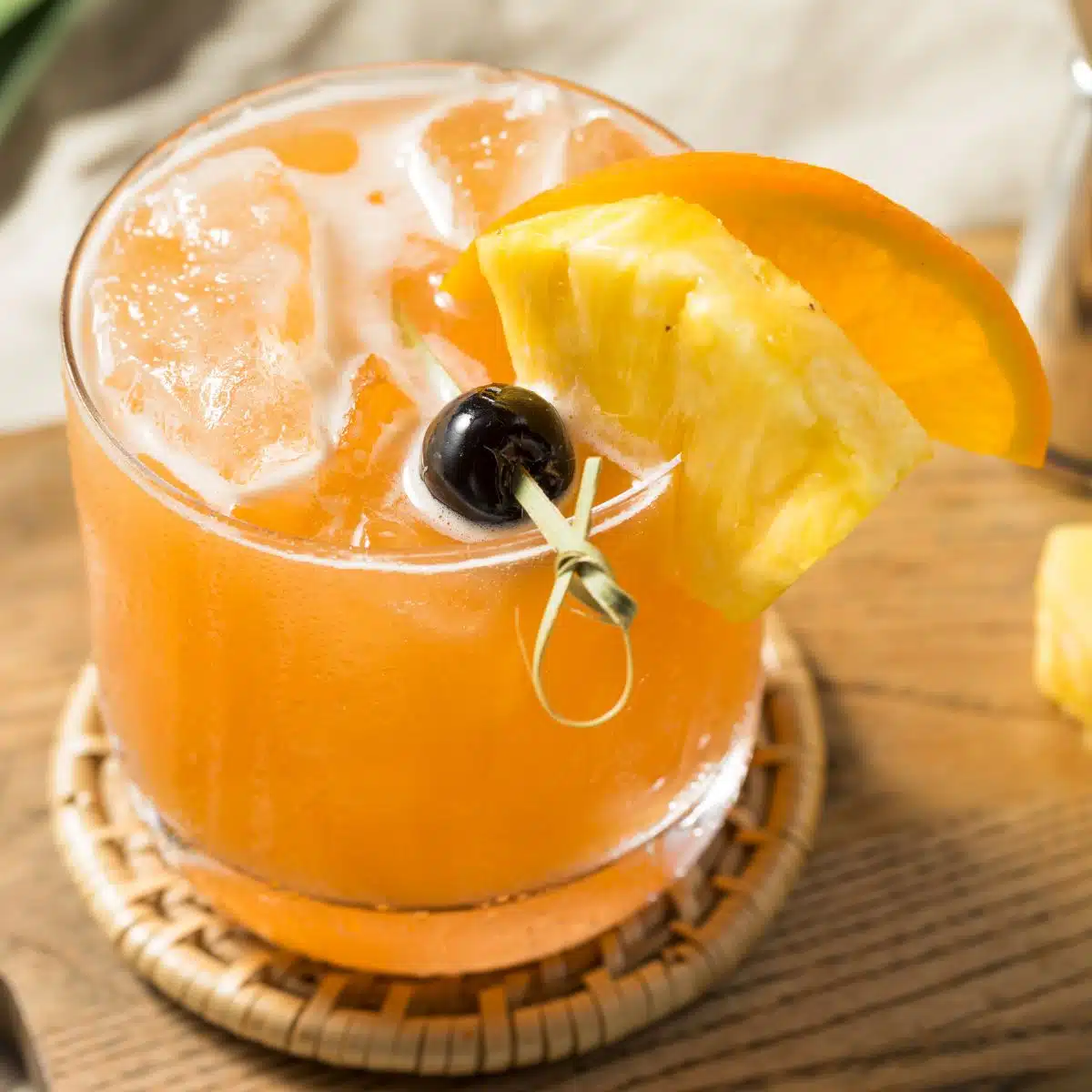 Square image of a rum runner cocktail.