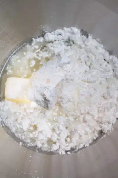 Process image 1 showing creamed butter and sugar.