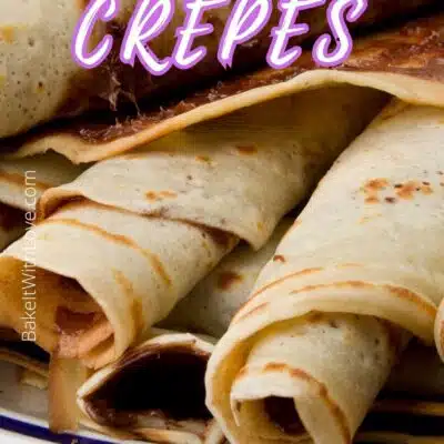 Pin image with text for how to make crepes.