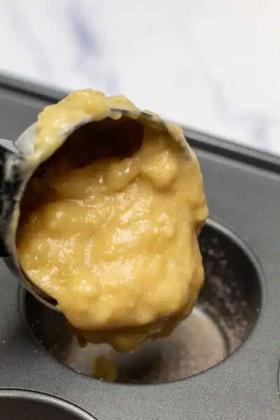Process image 7 showing portioning batter.