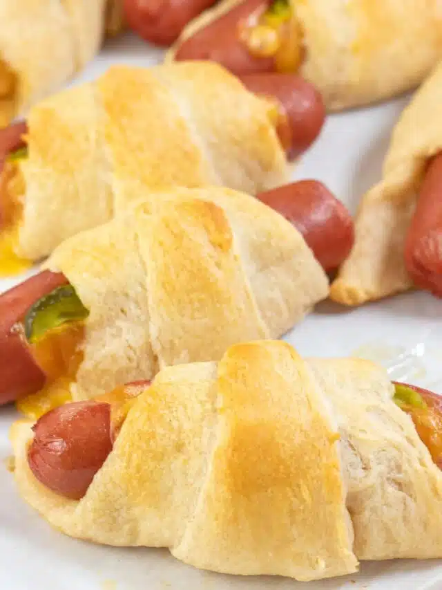 Easy Crescent Roll Hot Dogs Recipe Stuffed with Pickles & Cheese