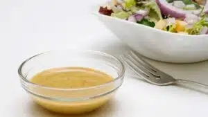 Wide image of honey mustard vinaigrette.