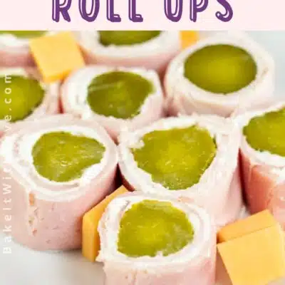 Pin image with text of pickle roll up appetizers.