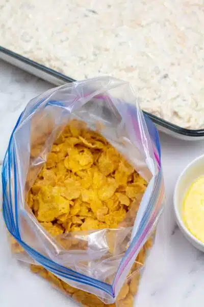 Process image 6 showing corn flakes in bag.