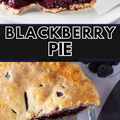 Pin image with text of blackberry pie.