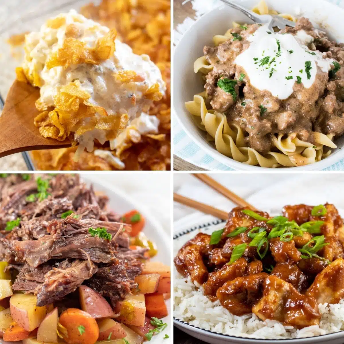How to taste and fix any recipe to save it last minute featuring 4 family favorite dishes in a square collage.