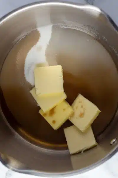 Process image 10 showing making butter glaze sauce.