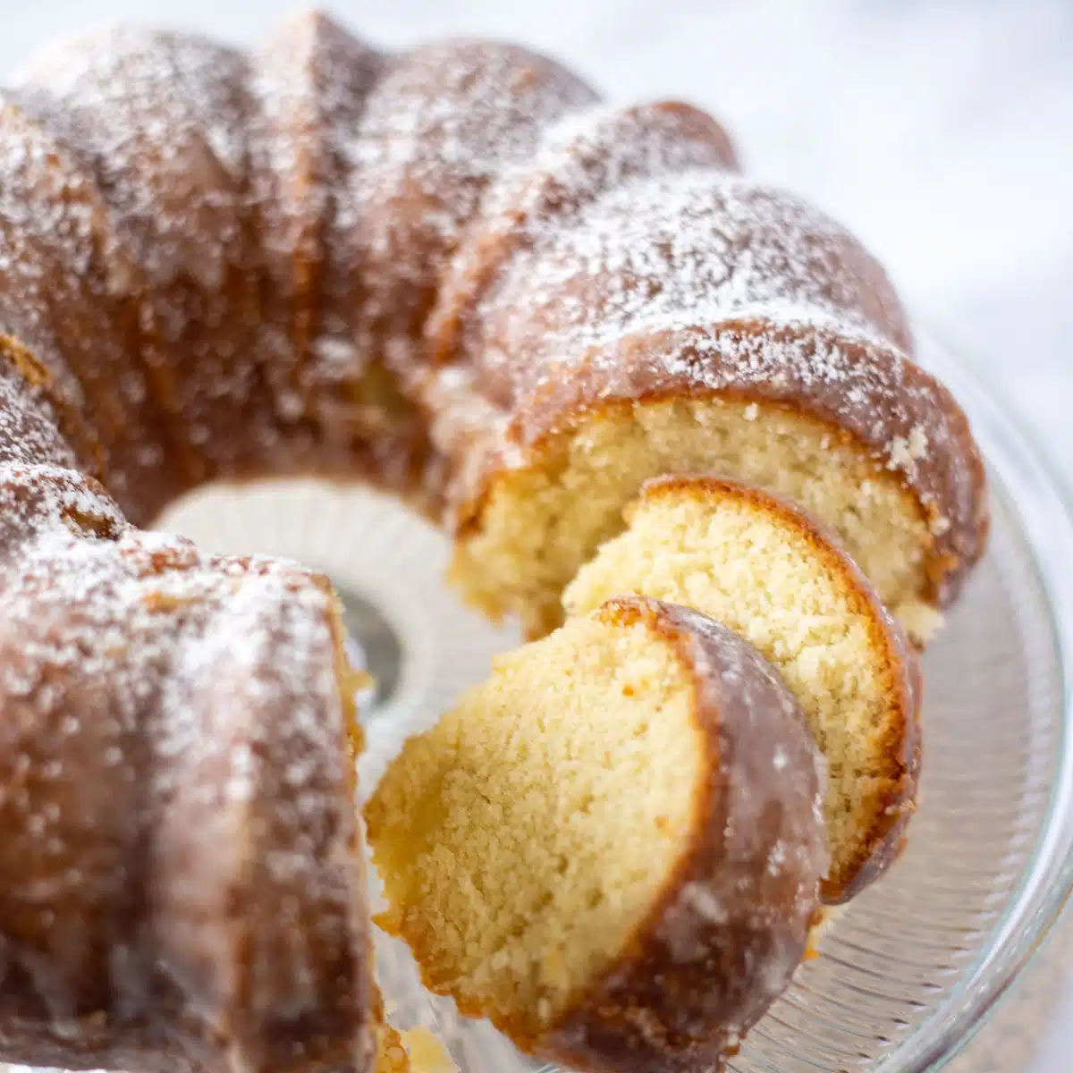 Square image of Kentucky butter cake.