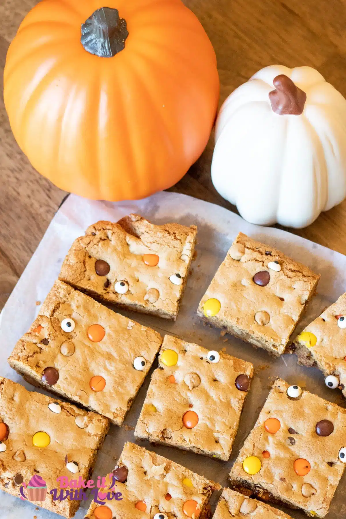 Tall image of Reese's Pieces Halloween bars.