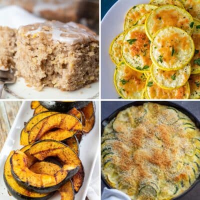 Best squash recipes featuring tasty winter squash and summer squash recipe ideas in a 4 image collage.