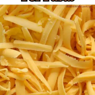 Pin image with text showing cheese varieties for pasta.
