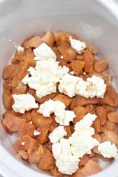 Process image 3 showing added cream cheese.