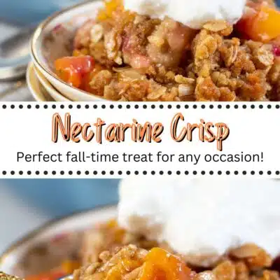 Pin image with text showing nectarine crisp.
