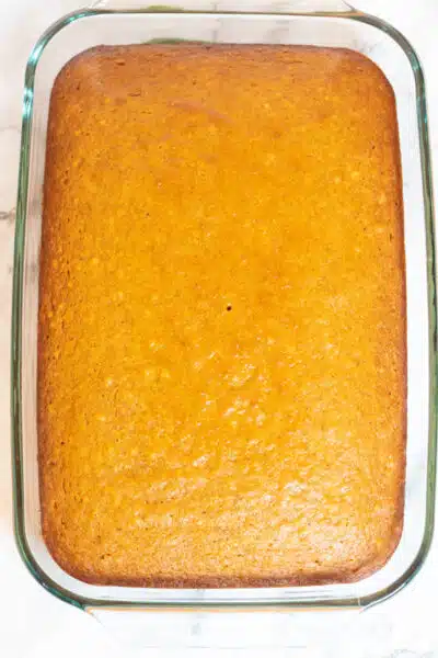 Process image 5 showing pumpkin bars out of the oven.