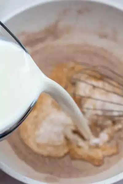 Process image 10 - adding milk.