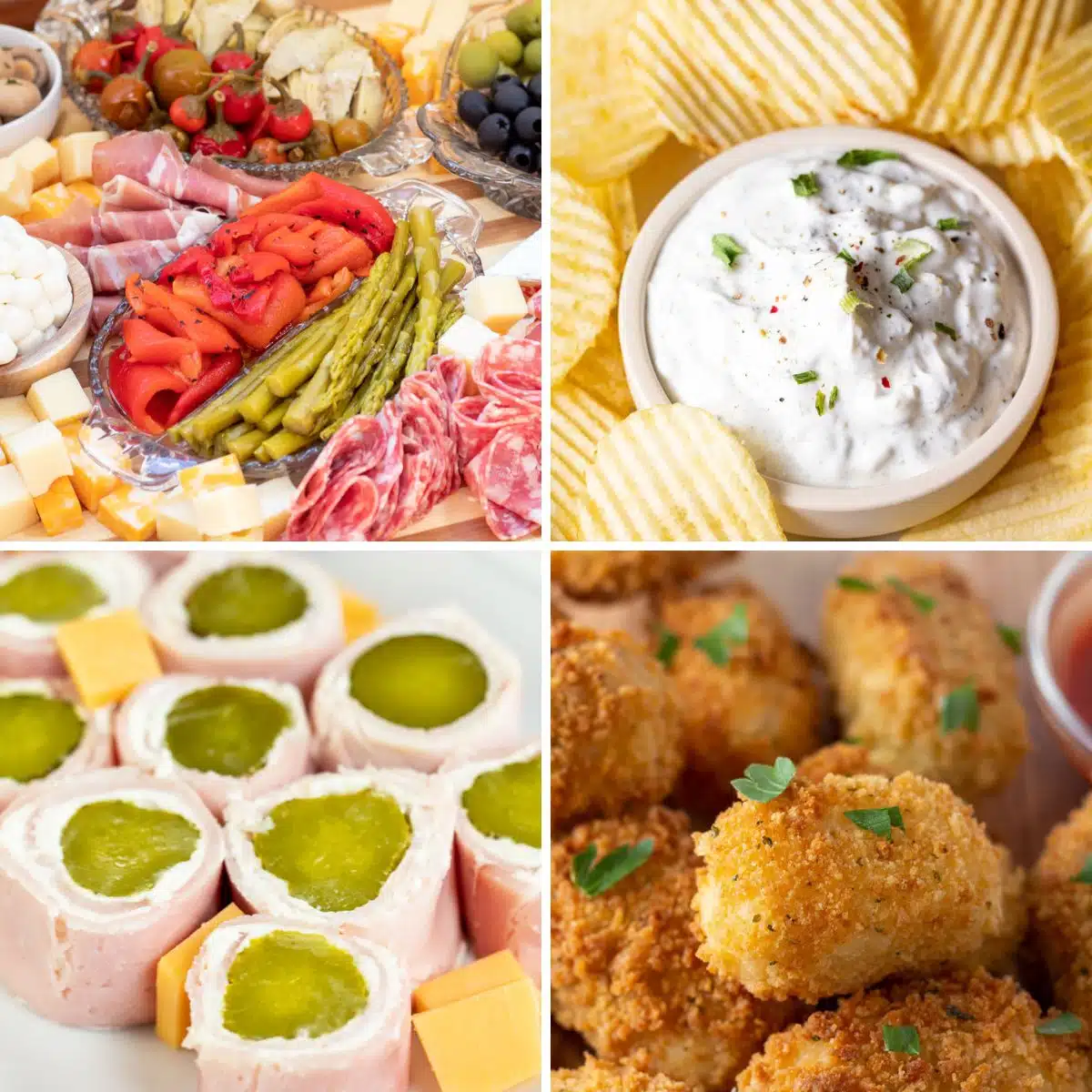 Best Thanksgiving appetizers collection of amazing recipe ideas to make this holiday season featuring 4 tasty recipes in a collage image.