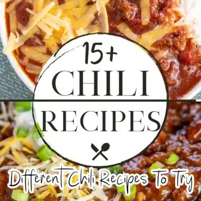 Pin split image with text showing different varieties of chili to make.