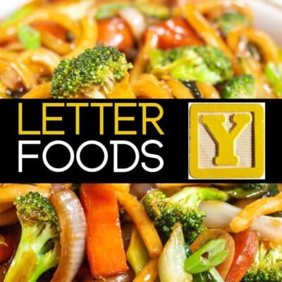 Square image for foods that start with the letter Y.