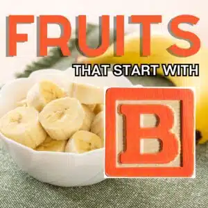 Square image for fruits that start with the letter B, featuring banana.
