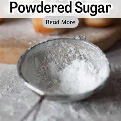 Pin image of how to make powdered sugar.