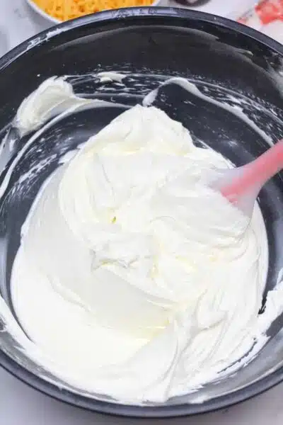 Process image 2 showing mixed sour cream and mayo in a mixing bowl.