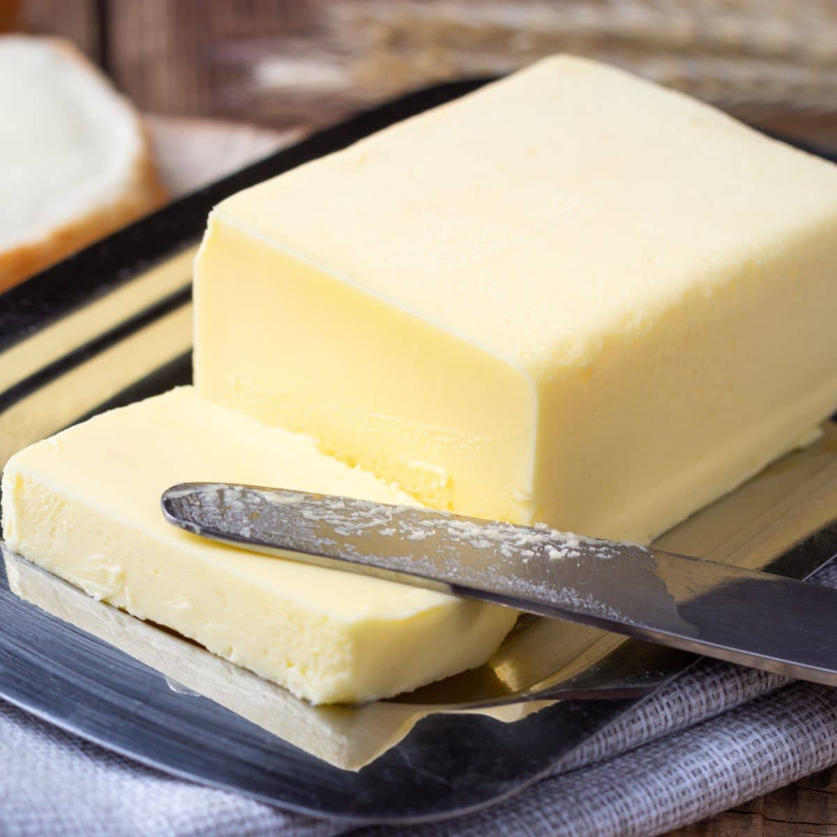 Vierkant beeld van margarine.