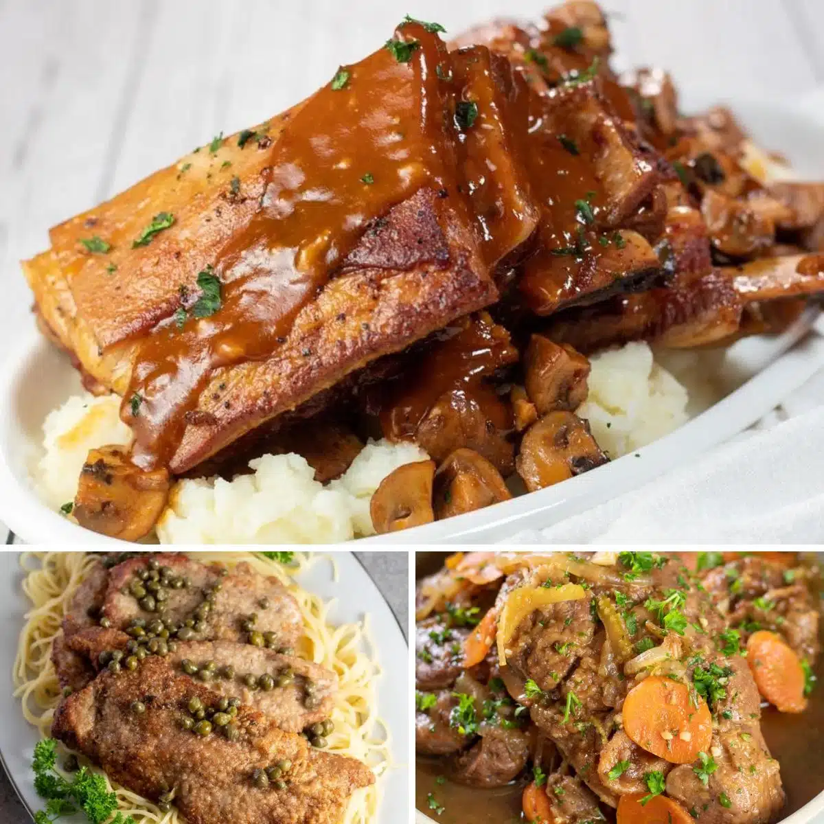 The Best Veal Recipes to make featuring three of my tried and true recipes shared on the page.