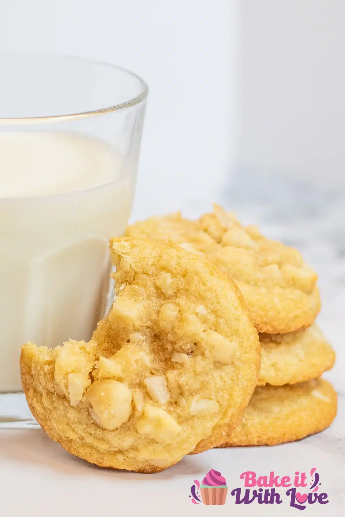 Easy macadamia nut cookies are a classic hit especially when served with a cold glass of milk.