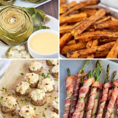 Best ideas for what to serve with chicken wings as lunch, dinner, or as an appetizer featuring four recipes in a collage.