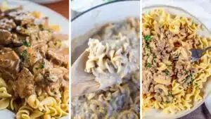 How to make beef stroganoff with beef or your favorite meat, one pot directions, and more.