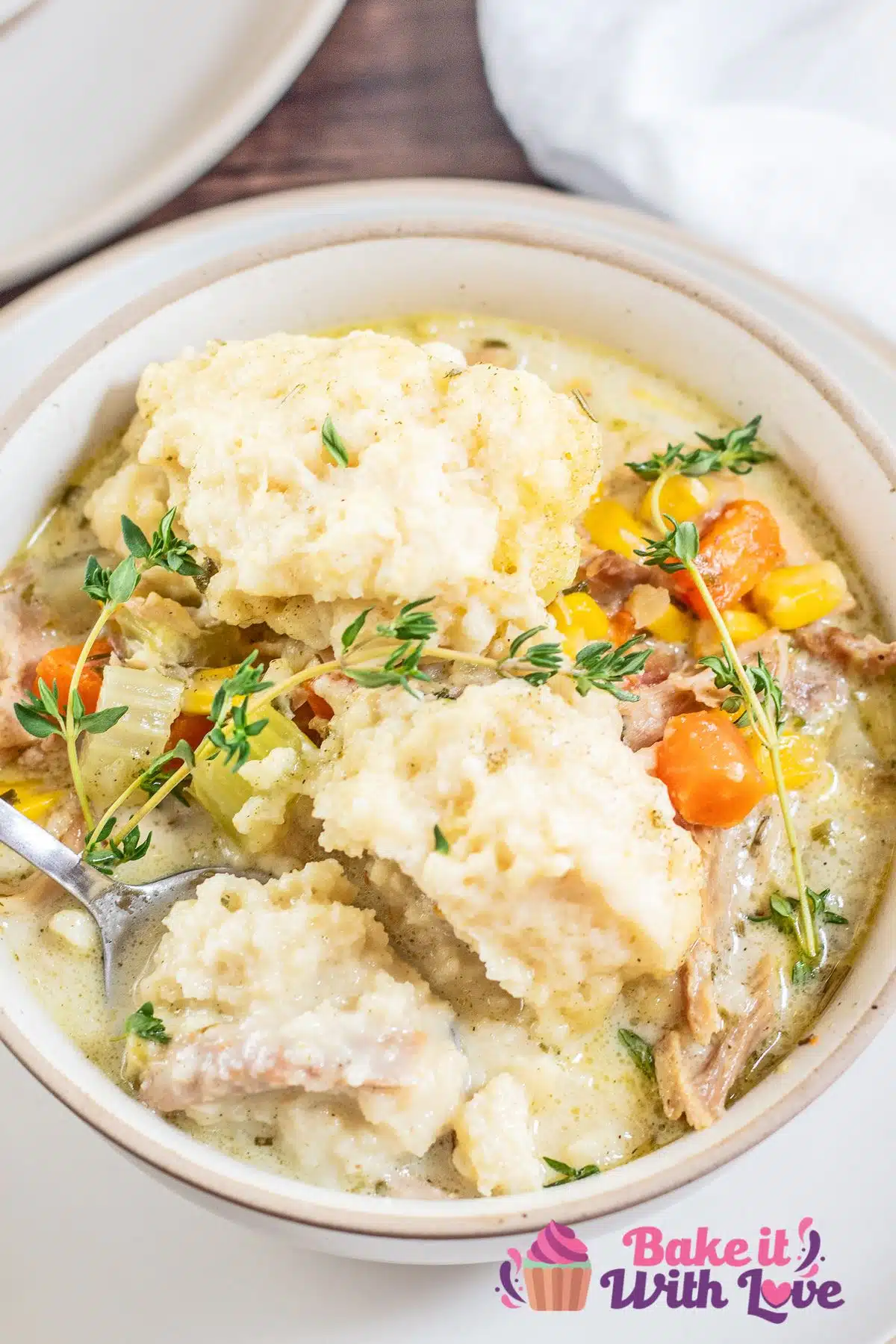 Best leftover turkey and dumplings soup recipe served and ready to enjoy.