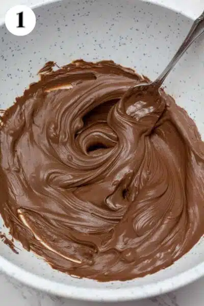 Process image showing melted chocolate.