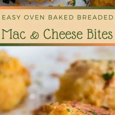 Pin image of breaded mac & cheese bites.