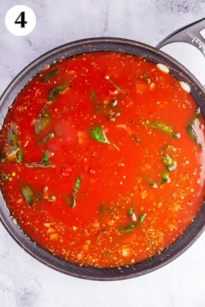 Salsa di pomodoro process photo 4 mix to combine and bring to a boil.