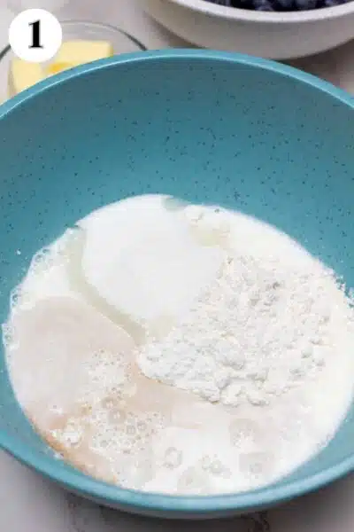 Process image 1 showing batter ingredients in bowl.