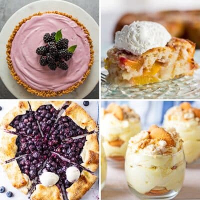 Best summer desserts to make and beat the heat this summertime featuring 4 tasty recipes in a square collage.