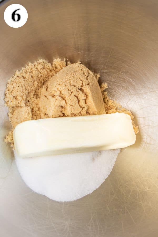 Brookies cookies process photo 6 making the chocolate chip cookie portion - cream the butter and sugars together.