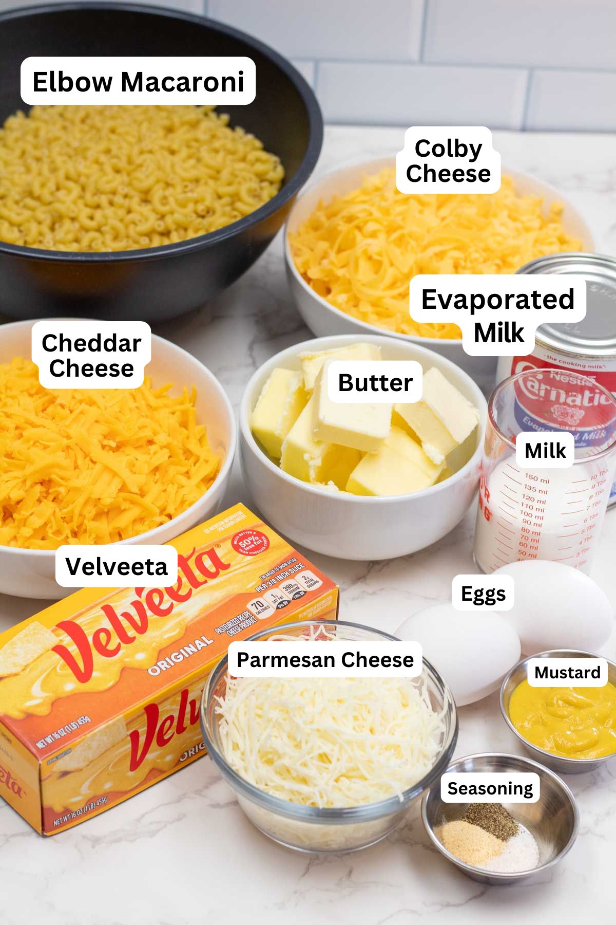 Tall image showing all the ingredients needed with labels.