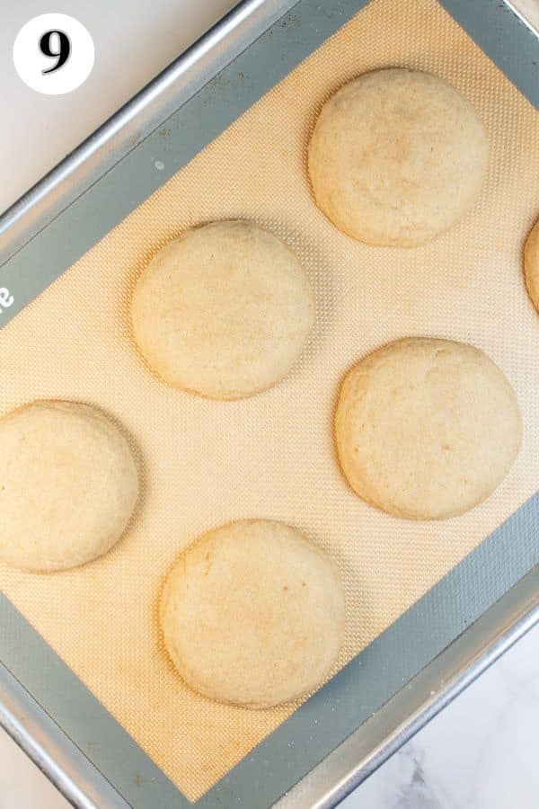 CRUMBL churro cookies process photo 9 baked cookies right out of the oven cooling before frosting.