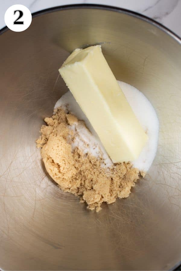 CRUMBL red velvet white chocolate chip cookies process photo 2 cream the butter and sugars together.