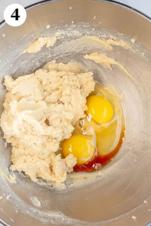 Levain bakery black and white chocolate chip cookies copycat process photo 4 cream the butter and sugars then add eggs and extract.