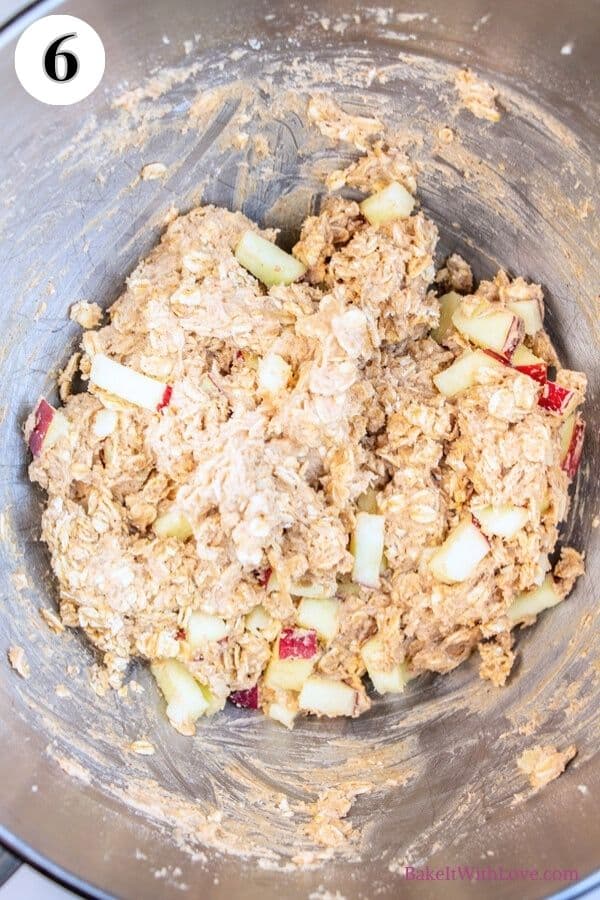 Apple oatmeal cookies process image 6 showing the finished mixed dough.