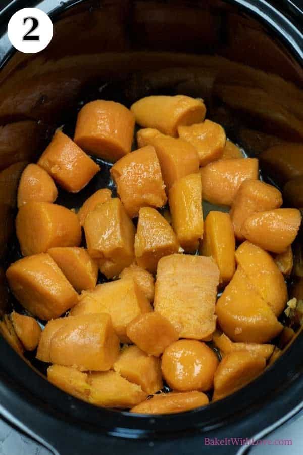 Process image 2 of yams in slow cooker.