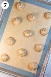 Apple cider whoopie pies process photo 7 showing portioned balls of dough.