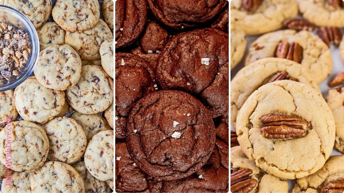 Wide image showing three separate cookie photos.