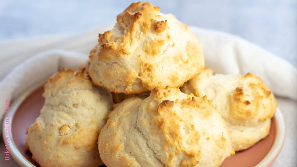 Wide image of Bisquick biscuits.