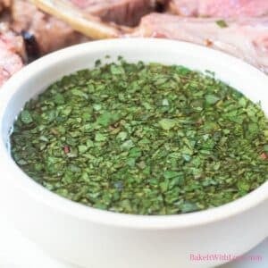 Square image of mint sauce for lamb.