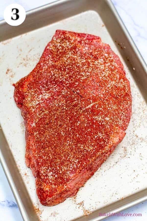 Process image 3 showing seasoned corned beef.